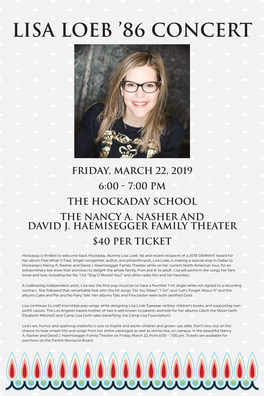 7:00 Pm the Hockaday School the Nancy A. Nasher and David J