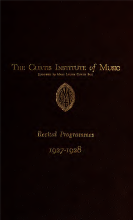 Recital Programs 1927-1928