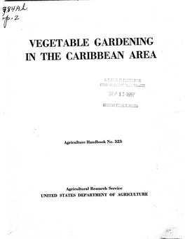 Vegetable Gardening in the Caribbean Area