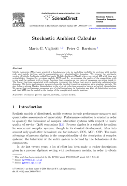 Stochastic Ambient Calculus