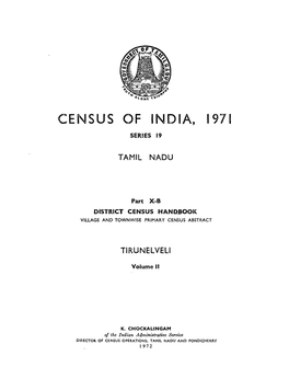 District Census Handbook, Tirunelveli, Part X-B, Vol-II, Series-19