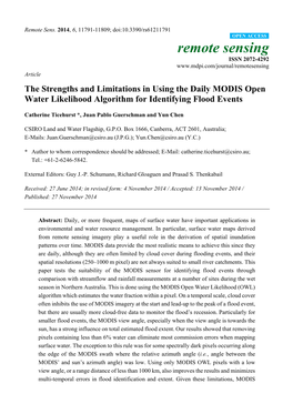 The Strengths and Limitations in Using the Daily MODIS Open Water Likelihood Algorithm for Identifying Flood Events