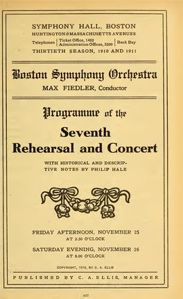 Seventh Rehearsal and Concert