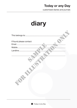 Diary Sample for Illustration Only