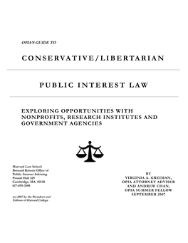 Conservative and Libertarian Public Interest Law