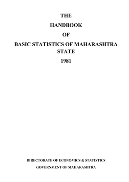 The Handbook of Basic Statistics of Maharashtra State 1981