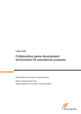 Collaborative Game Development Environment for Educational Purposes