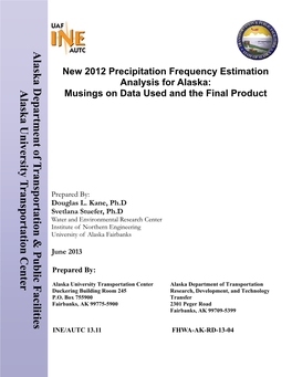 FHWA-AK-RD-13-04 Form Approved OMB No