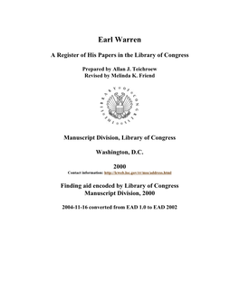 Papers of Earl Warren