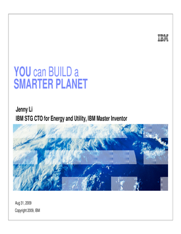 YOU Can BUILD a SMARTER PLANET