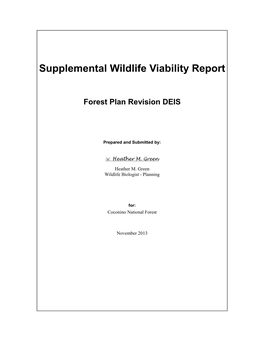 Supplemental Wildlife Viability Report