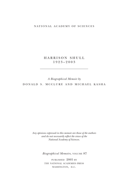 Harrison Shull 1923–2003