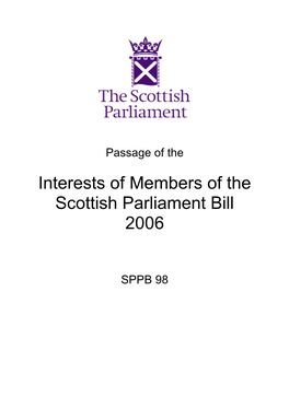 Interests of Members of the Scottish Parliament Bill 2006