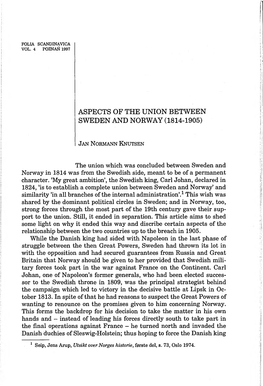 Aspects of the Union Between Sweden and Norway (1814-1905)