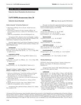 IAPT/IOPB Chromosome Data 20 TAXON 64 (6) • December 2015: 1344–1350