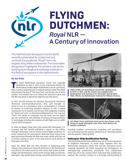 FLYING DUTCHMEN: Royal NLR — a Century of Innovation