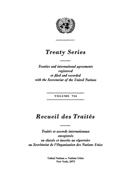 Treaty Series Recueil Des Traites