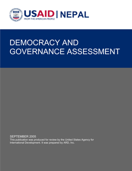 Democracy and Governance Assessment: Nepal