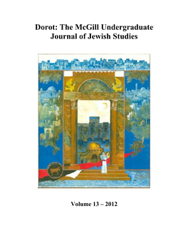 Dorot: the Mcgill Undergraduate Journal of Jewish Studies