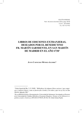 Libros De Ediciones Extranjeras, Deseados Por El Benedictino Fr