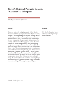 Caesarion” As Palimpsest