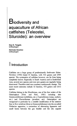 Biodiversity and Aquaculture of African Catfishes (Teleostei, Siluroidei)