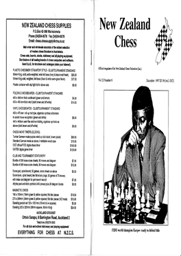 NEW ZEALAND Chess Suppues New Zealand P.O