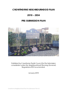 Crowthorne Neighbourhood Plan 2018 – 2034 Pre-Submission Plan