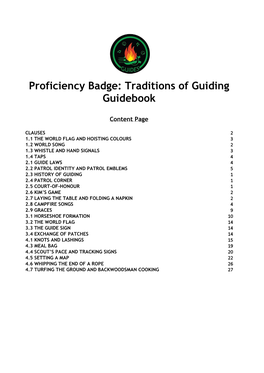 Proficiency Badge: Traditions of Guiding Guidebook