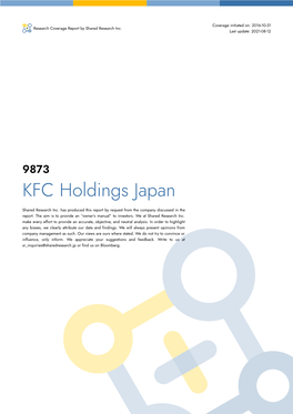 9873 KFC Holdings Japan