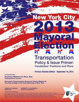 Mayoral Transportation White Paper