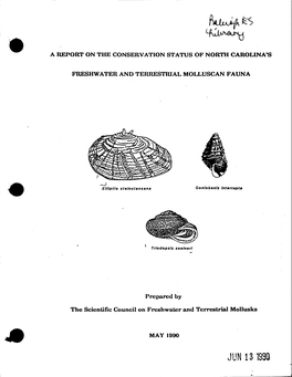 A Report on the Conservation Status of North Carolina's Freshwater and Terrestrial Molluscan Fauna