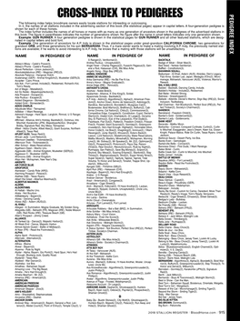 Cross-Index to Pedigrees to Cross-Index A