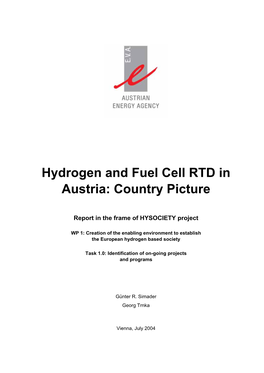 Hydrogen and Fuel Cell RTD in Austria: Country Picture