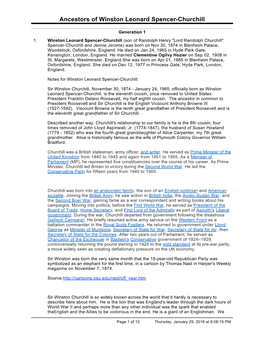 Ancestry of Sir Winston Churchill