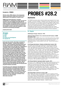 PROBES #28.2 Devoted to Exploring the Complex Map of Sound Art from Different Points of View Organised in Curatorial Series