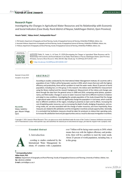 Investigating the Changes in Agricultural Water Resources And