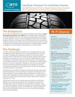 Case Study: Goodyear Tire and Rubber Company