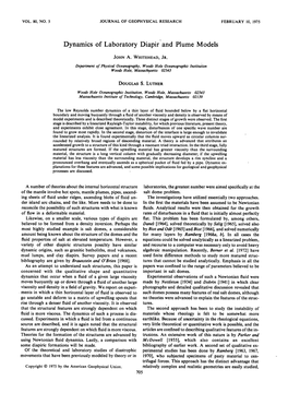 Dynamics of Laboratory Diapir and Plume Models