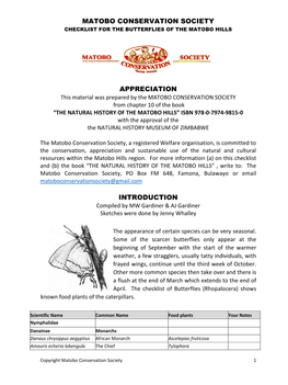 MCS Butterfly Checklist