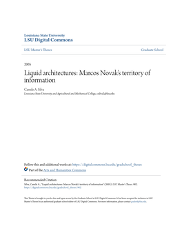 Liquid Architectures: Marcos Novak's Territory of Information Camile A