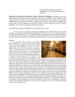 Landmarks Preservation Commission September 20, 2011, Designation List 448 LP-2426