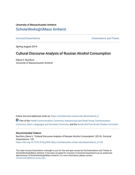 Cultural Discourse Analysis of Russian Alcohol Consumption