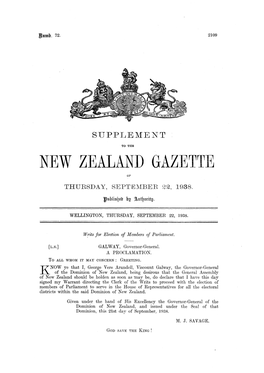 New Zealand Gazette Of