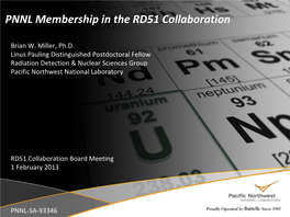 PNNL Membership in the RD51 Collaboration