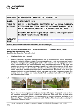 203159 - Proposed Erection of a Single-Storey Report: Extension to Form Annexe Accommodation at 41 Pool Cottages, Lower Lyde, Hereford, Hr1 3Aq