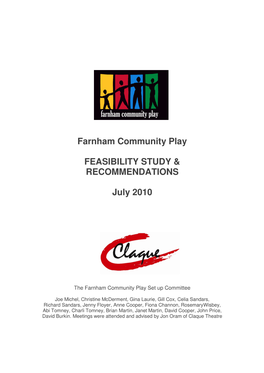 Farnham Community Play FEASIBILITY STUDY