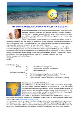 ALL SAINTS ANGLICAN CHURCH NEWSLETTER January 2014