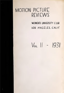 Motion Picture Reviews (1931)