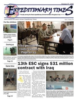 13Th ESC Signs $31 Million Contract with Iraq